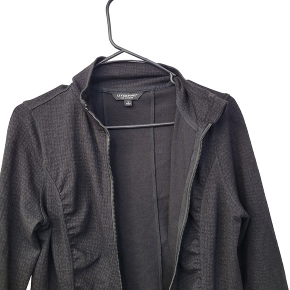 Liverpool Seamed Stretch Sculpt Full Zip Textured Sweatshirt Women Sz S - Picture 4 of 6